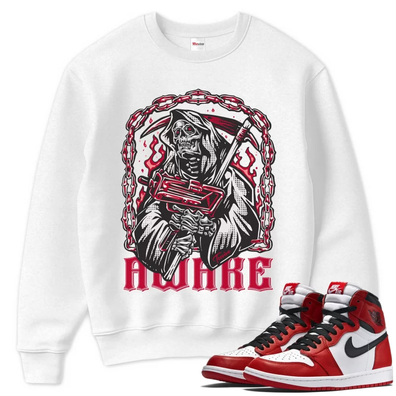 TeeVivo Sweatshirt Match Air Jordan 1 Retro High OG Chicago Lost and Found Awake – Air Jordan 1 Sweatshirt, AJ1 Sweatshirt