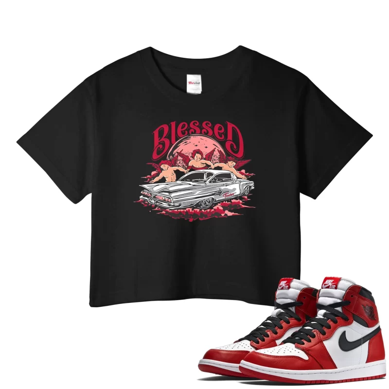 TeeVivo Crop Top Match Air Jordan 1 Retro High OG Chicago Lost and Found Blessed – Air Jordan 1 Crop Top, AJ1 Crop Top