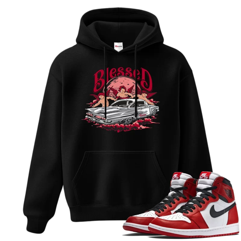 TeeVivo Hoodie Match Air Jordan 1 Retro High OG Chicago Lost and Found Blessed – Air Jordan 1 Hoodie, AJ1 Hoodie