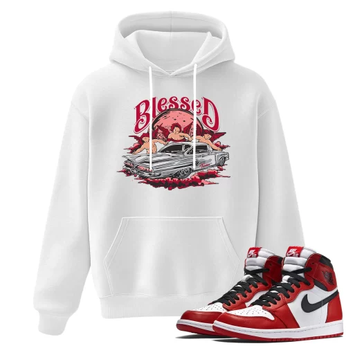 TeeVivo Hoodie Match Air Jordan 1 Retro High OG Chicago Lost and Found Blessed – Air Jordan 1 Hoodie, AJ1 Hoodie
