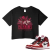 TeeVivo Crop Top Match Air Jordan 1 Retro High OG Chicago Lost and Found Burning the ground – Air Jordan 1 Crop Top, AJ1 Crop Top