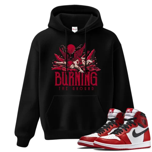 TeeVivo Hoodie Match Air Jordan 1 Retro High OG Chicago Lost and Found Burning the ground – Air Jordan 1 Hoodie, AJ1 Hoodie
