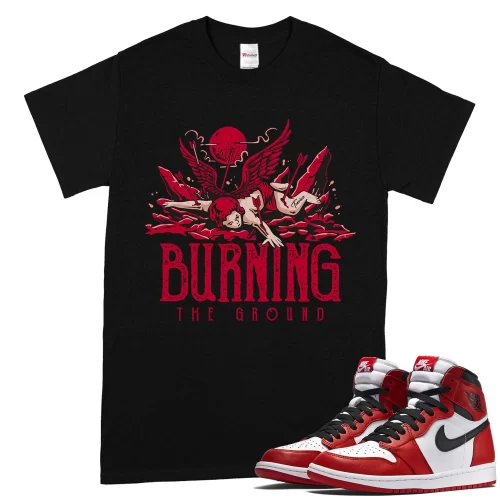 TeeVivo T-Shirt Match Air Jordan 1 Retro High OG Chicago Lost and Found Burning the ground – Air Jordan 1 Shirt, AJ1 Shirt