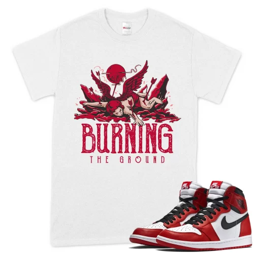 TeeVivo T-Shirt Match Air Jordan 1 Retro High OG Chicago Lost and Found Burning the ground – Air Jordan 1 Shirt, AJ1 Shirt