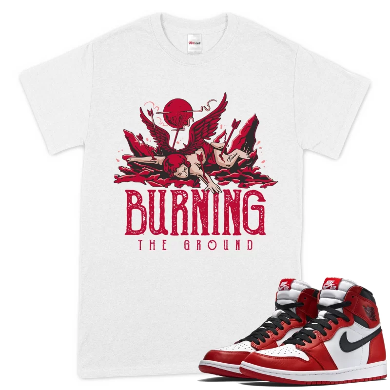 TeeVivo T-Shirt Match Air Jordan 1 Retro High OG Chicago Lost and Found Burning the ground – Air Jordan 1 Shirt, AJ1 Shirt
