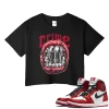 TeeVivo Crop Top Match Air Jordan 1 Retro High OG Chicago Lost and Found Crime – Air Jordan 1 Crop Top, AJ1 Crop Top