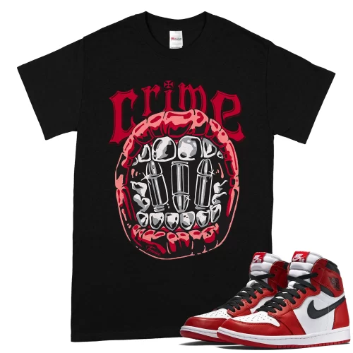 TeeVivo T-Shirt Match Air Jordan 1 Retro High OG Chicago Lost and Found Crime – Air Jordan 1 Shirt, AJ1 Shirt
