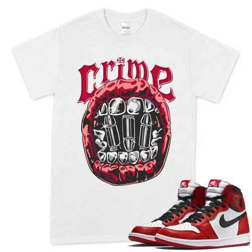 TeeVivo T-Shirt Match Air Jordan 1 Retro High OG Chicago Lost and Found Crime – Air Jordan 1 Shirt, AJ1 Shirt