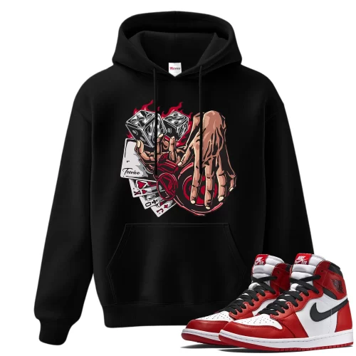 TeeVivo Hoodie Match Air Jordan 1 Retro High OG Chicago Lost and Found Gambling – Air Jordan 1 Hoodie, AJ1 Hoodie