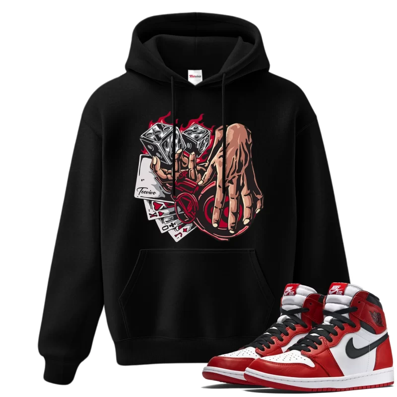 TeeVivo Hoodie Match Air Jordan 1 Retro High OG Chicago Lost and Found Gambling – Air Jordan 1 Hoodie, AJ1 Hoodie