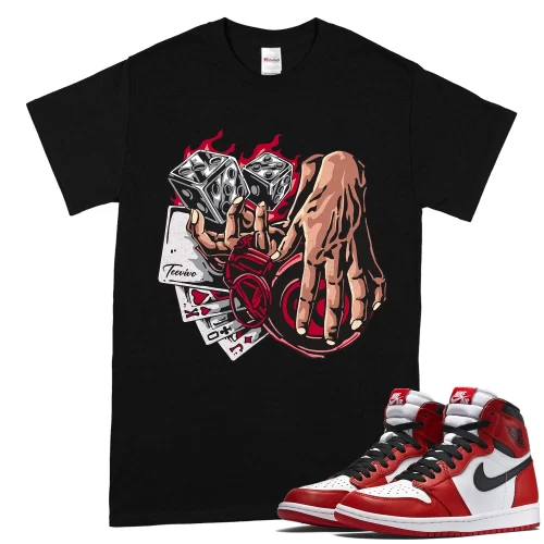 TeeVivo T-Shirt Match Air Jordan 1 Retro High OG Chicago Lost and Found Gambling – Air Jordan 1 Shirt, AJ1 Shirt