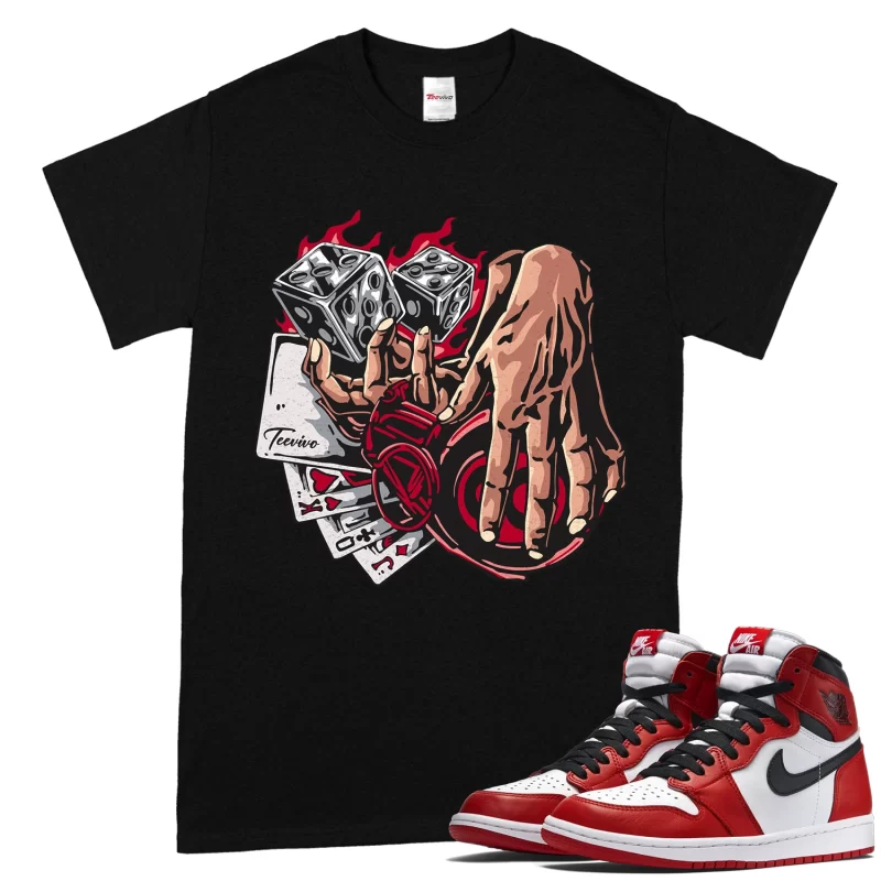 TeeVivo T-Shirt Match Air Jordan 1 Retro High OG Chicago Lost and Found Gambling – Air Jordan 1 Shirt, AJ1 Shirt