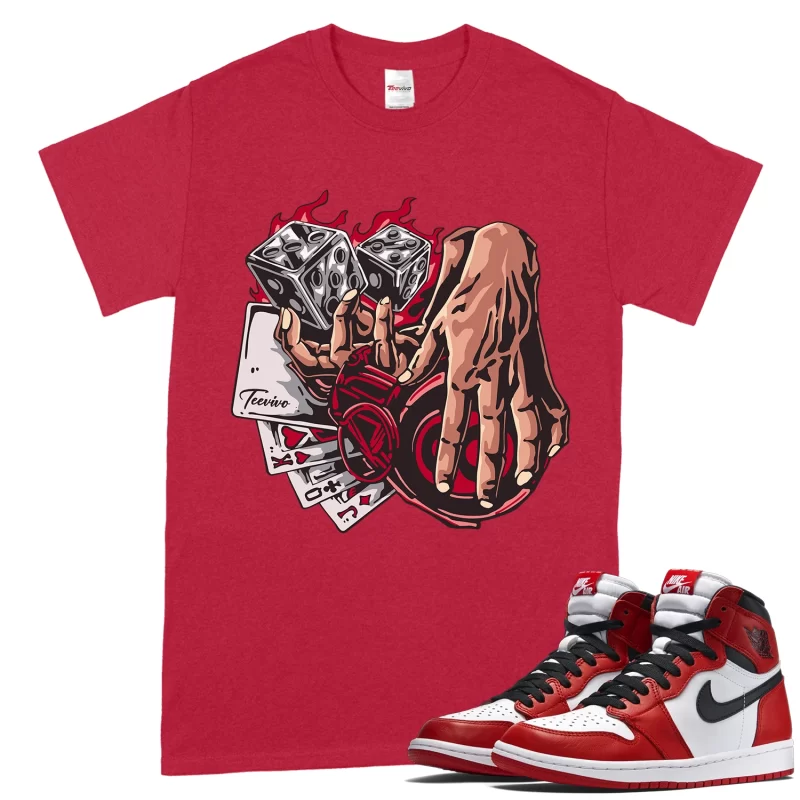 TeeVivo T-Shirt Match Air Jordan 1 Retro High OG Chicago Lost and Found Gambling – Air Jordan 1 Shirt, AJ1 Shirt
