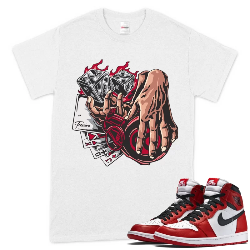 TeeVivo T-Shirt Match Air Jordan 1 Retro High OG Chicago Lost and Found Gambling – Air Jordan 1 Shirt, AJ1 Shirt