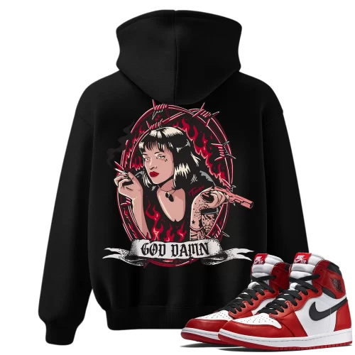 TeeVivo Hoodie Match Air Jordan 1 Retro High OG Chicago Lost and Found God Daaamn – Air Jordan 1 Hoodie, AJ1 Hoodie