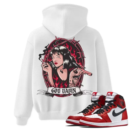 TeeVivo Hoodie Match Air Jordan 1 Retro High OG Chicago Lost and Found God Daaamn – Air Jordan 1 Hoodie, AJ1 Hoodie