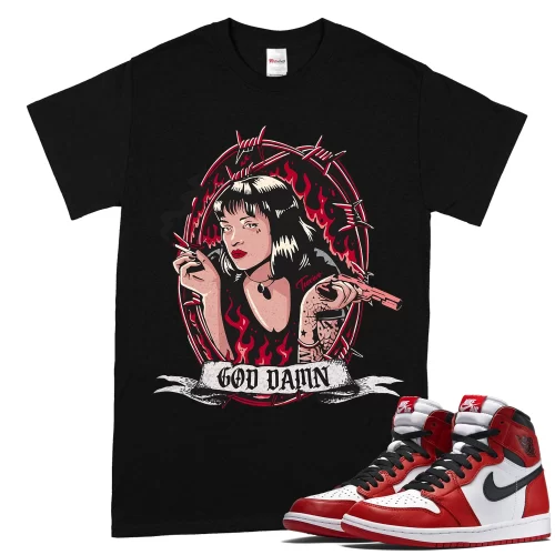 TeeVivo T-Shirt Match Air Jordan 1 Retro High OG Chicago Lost and Found God Daaamn – Air Jordan 1 Shirt, AJ1 Shirt