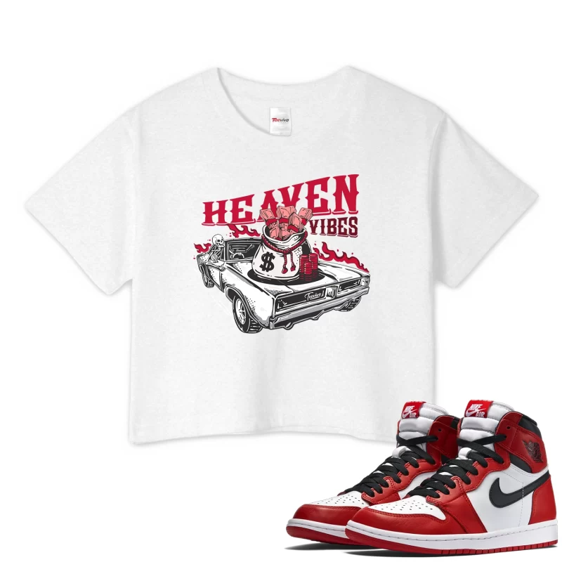 TeeVivo Crop Top Match Air Jordan 1 Retro High OG Chicago Lost and Found Heaven vibes – Air Jordan 1 Crop Top, AJ1 Crop Top