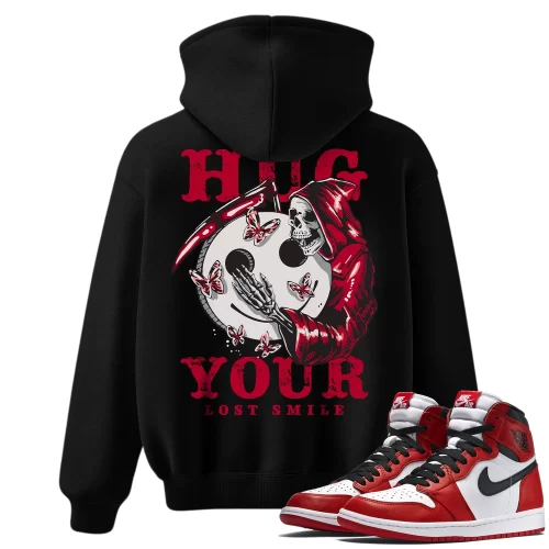 TeeVivo Hoodie Match Air Jordan 1 Retro High OG Chicago Lost and Found Hug your lost smile – Air Jordan 1 Hoodie, AJ1 Hoodie