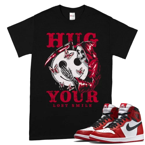 TeeVivo T-Shirt Match Air Jordan 1 Retro High OG Chicago Lost and Found Hug your lost smile – Air Jordan 1 Shirt, AJ1 Shirt