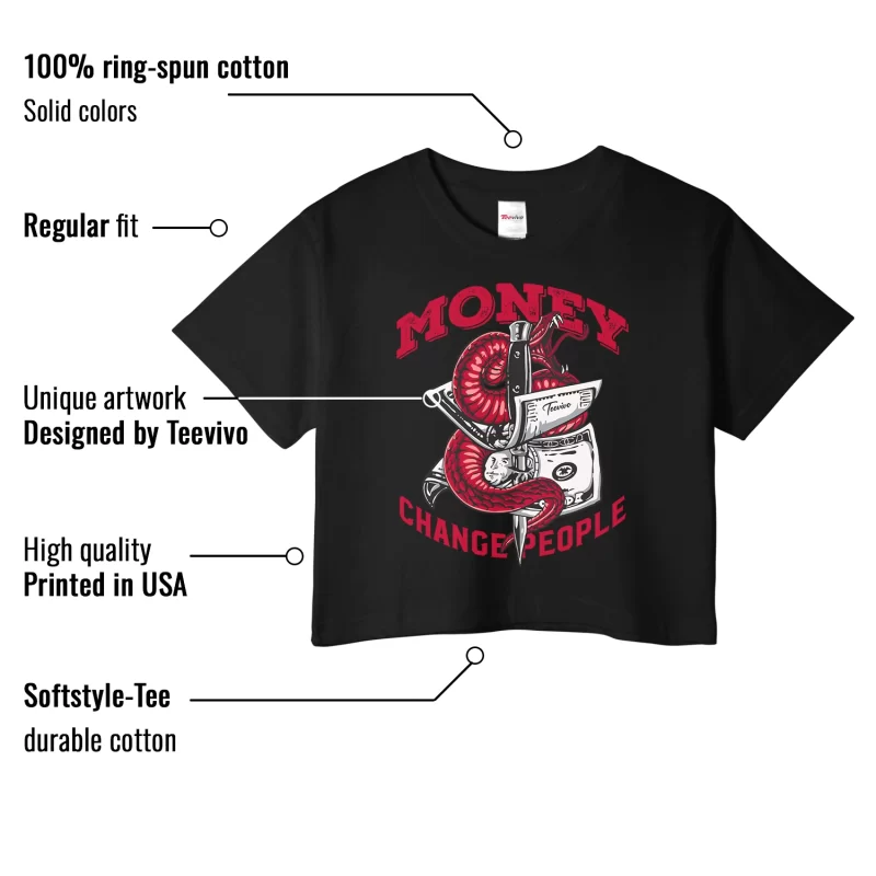 TeeVivo Crop Top Match Air Jordan 1 Retro High OG Chicago Lost and Found Money change people – Air Jordan 1 Crop Top, AJ1 Crop Top