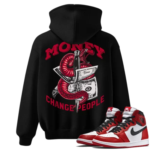 TeeVivo Hoodie Match Air Jordan 1 Retro High OG Chicago Lost and Found Money change people – Air Jordan 1 Hoodie, AJ1 Hoodie