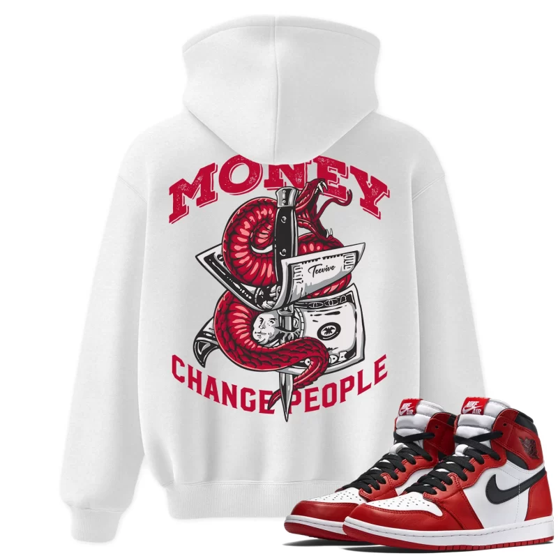TeeVivo Hoodie Match Air Jordan 1 Retro High OG Chicago Lost and Found Money change people – Air Jordan 1 Hoodie, AJ1 Hoodie
