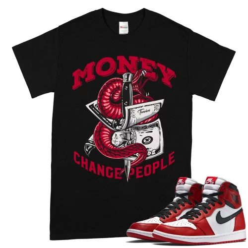 TeeVivo T-Shirt Match Air Jordan 1 Retro High OG Chicago Lost and Found Money change people – Air Jordan 1 Shirt, AJ1 Shirt