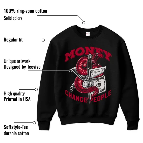 TeeVivo Sweatshirt Match Air Jordan 1 Retro High OG Chicago Lost and Found Money change people – Air Jordan 1 Sweatshirt, AJ1 Sweatshirt