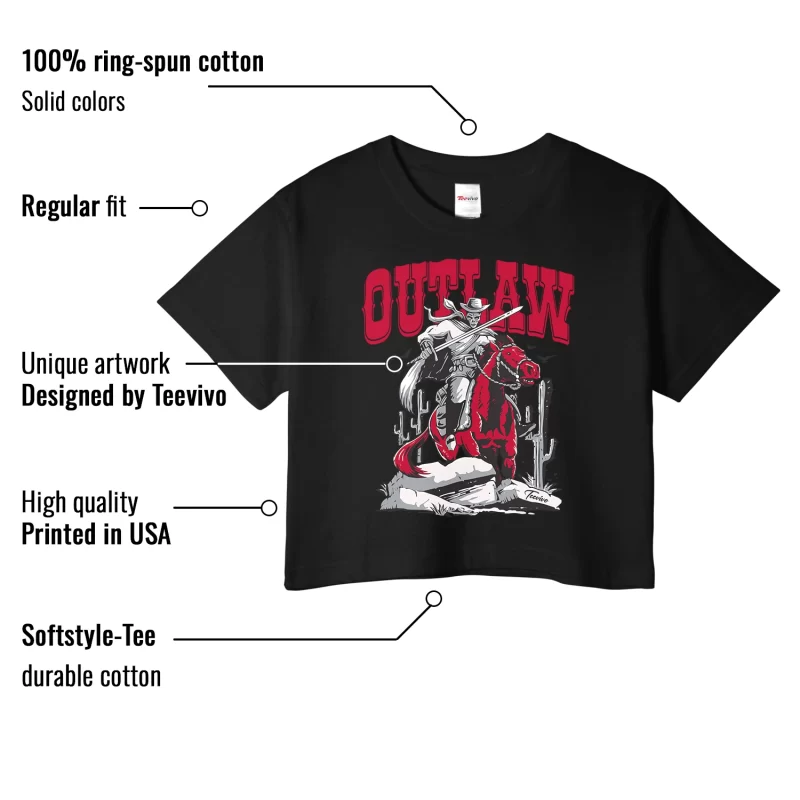 TeeVivo Crop Top Match Air Jordan 1 Retro High OG Chicago Lost and Found Outlaw – Air Jordan 1 Crop Top, AJ1 Crop Top