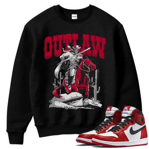 TeeVivo Sweatshirt Match Air Jordan 1 Retro High OG Chicago Lost and Found Outlaw – Air Jordan 1 Sweatshirt, AJ1 Sweatshirt