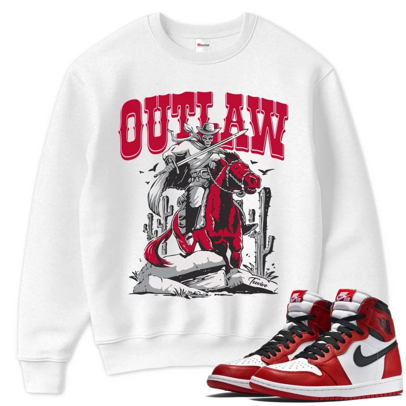 TeeVivo Sweatshirt Match Air Jordan 1 Retro High OG Chicago Lost and Found Outlaw – Air Jordan 1 Sweatshirt, AJ1 Sweatshirt