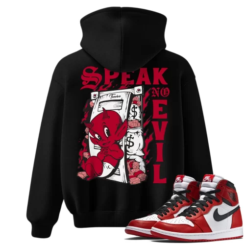 TeeVivo Hoodie Match Air Jordan 1 Retro High OG Chicago Lost and Found Speak no evil – Air Jordan 1 Hoodie, AJ1 Hoodie