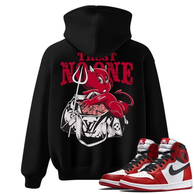TeeVivo Hoodie Match Air Jordan 1 Retro High OG Chicago Lost and Found Trust no one – Air Jordan 1 Hoodie, AJ1 Hoodie