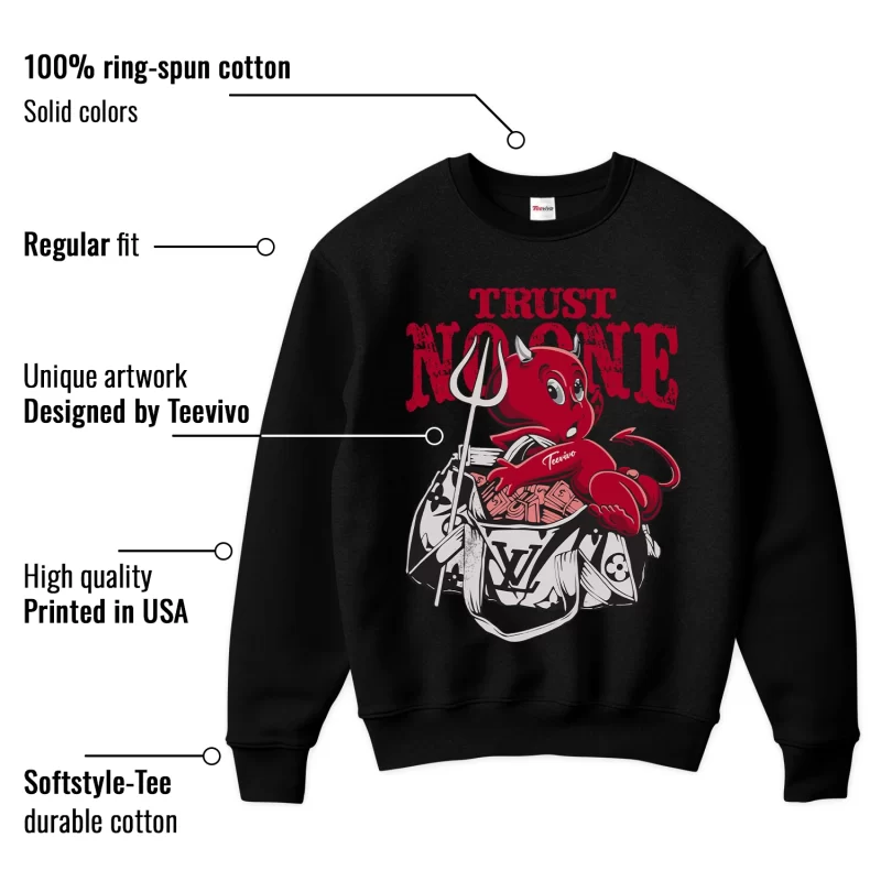 TeeVivo Sweatshirt Match Air Jordan 1 Retro High OG Chicago Lost and Found Trust no one – Air Jordan 1 Sweatshirt, AJ1 Sweatshirt