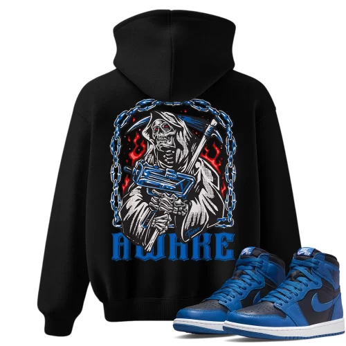 TeeVivo Hoodie Match Air Jordan 1 Retro High OG Dark Marina Blue Awake – Air Jordan 1 Hoodie, AJ1 Hoodie