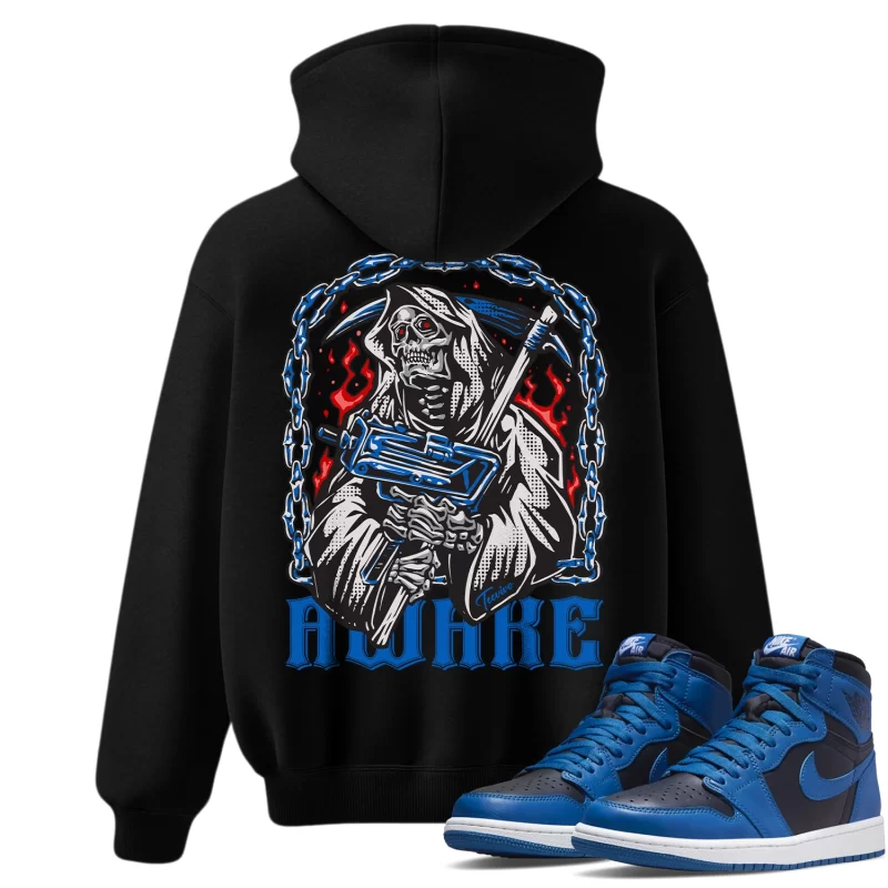 TeeVivo Hoodie Match Air Jordan 1 Retro High OG Dark Marina Blue Awake – Air Jordan 1 Hoodie, AJ1 Hoodie