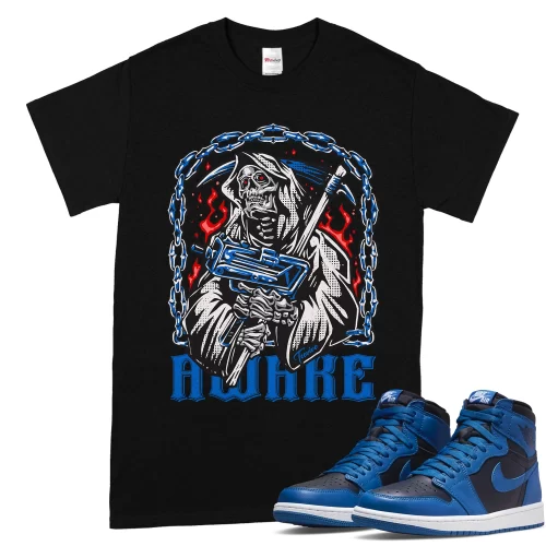 TeeVivo T-Shirt Match Air Jordan 1 Retro High OG Dark Marina Blue Awake – Air Jordan 1 Shirt, AJ1 Shirt