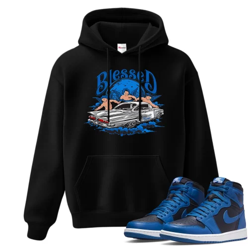 TeeVivo Hoodie Match Air Jordan 1 Retro High OG Dark Marina Blue Blessed – Air Jordan 1 Hoodie, AJ1 Hoodie
