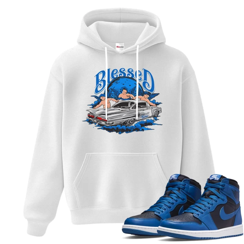 TeeVivo Hoodie Match Air Jordan 1 Retro High OG Dark Marina Blue Blessed – Air Jordan 1 Hoodie, AJ1 Hoodie