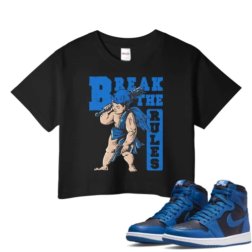 TeeVivo Crop Top Match Air Jordan 1 Retro High OG Dark Marina Blue Break the rules – Air Jordan 1 Crop Top, AJ1 Crop Top