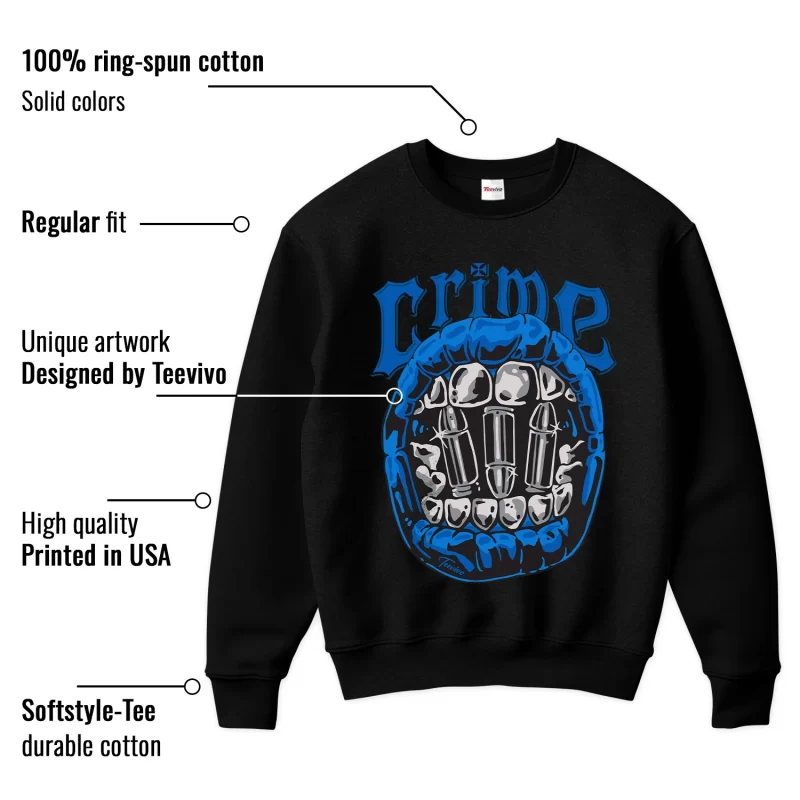 TeeVivo Sweatshirt Match Air Jordan 1 Retro High OG Dark Marina Blue Crime – Air Jordan 1 Sweatshirt, AJ1 Sweatshirt