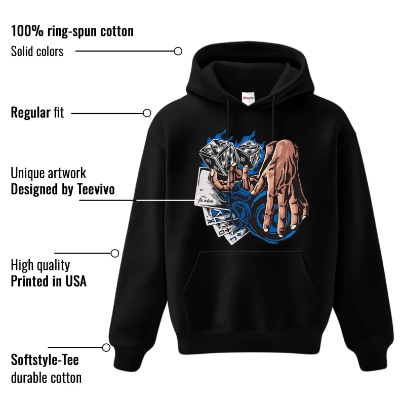 TeeVivo Hoodie Match Air Jordan 1 Retro High OG Dark Marina Blue Gambling – Air Jordan 1 Hoodie, AJ1 Hoodie