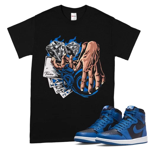 TeeVivo T-Shirt Match Air Jordan 1 Retro High OG Dark Marina Blue Gambling – Air Jordan 1 Shirt, AJ1 Shirt