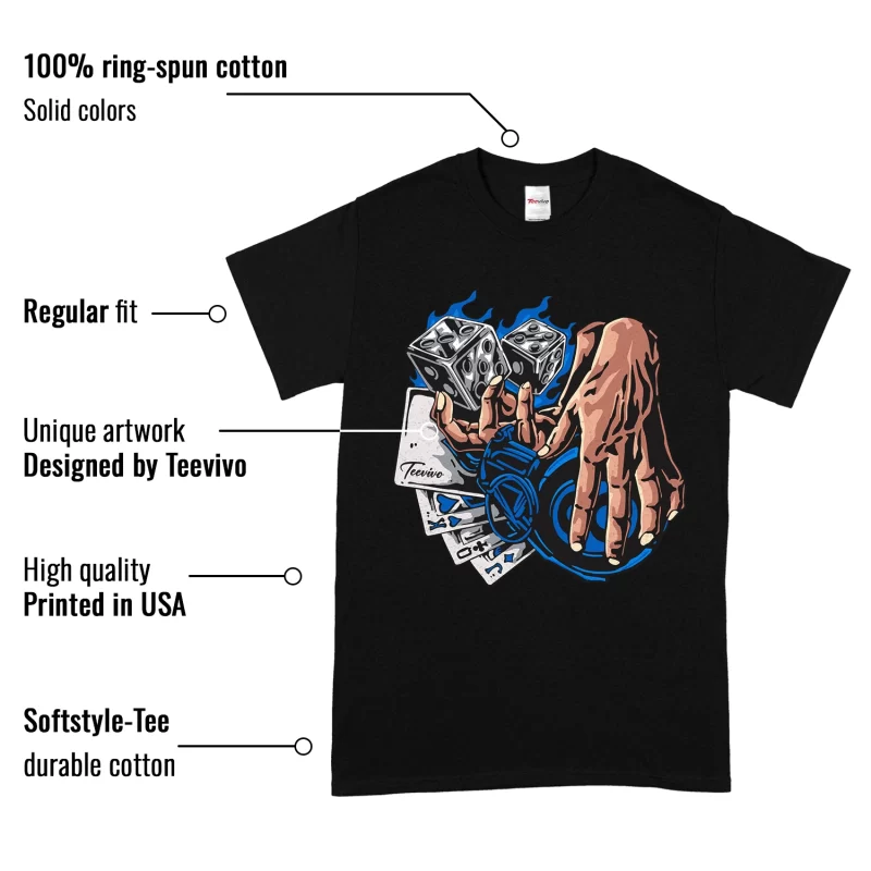 TeeVivo T-Shirt Match Air Jordan 1 Retro High OG Dark Marina Blue Gambling – Air Jordan 1 Shirt, AJ1 Shirt