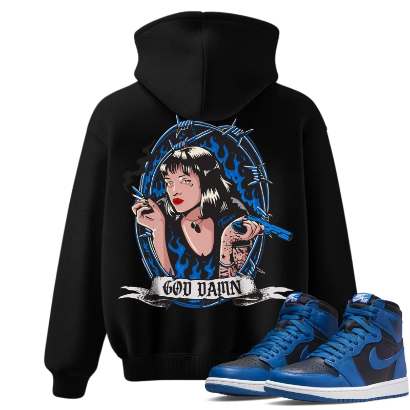 TeeVivo Hoodie Match Air Jordan 1 Retro High OG Dark Marina Blue God Daaamn – Air Jordan 1 Hoodie, AJ1 Hoodie