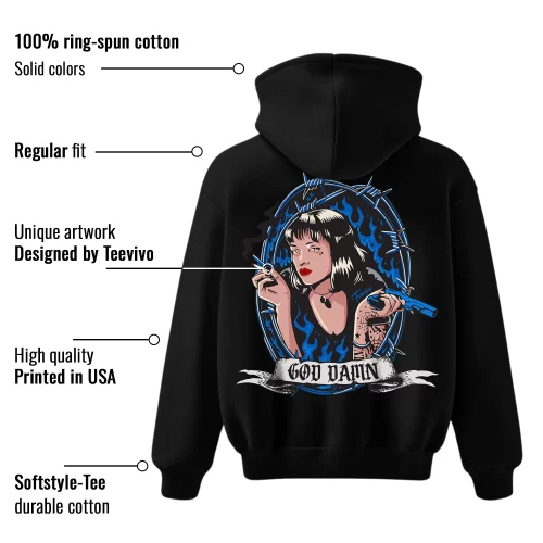 TeeVivo Hoodie Match Air Jordan 1 Retro High OG Dark Marina Blue God Daaamn – Air Jordan 1 Hoodie, AJ1 Hoodie