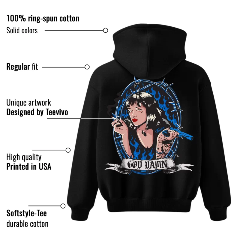 TeeVivo Hoodie Match Air Jordan 1 Retro High OG Dark Marina Blue God Daaamn – Air Jordan 1 Hoodie, AJ1 Hoodie