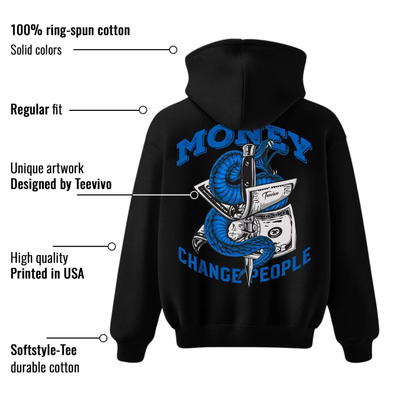 TeeVivo Hoodie Match Air Jordan 1 Retro High OG Dark Marina Blue Money change people – Air Jordan 1 Hoodie, AJ1 Hoodie