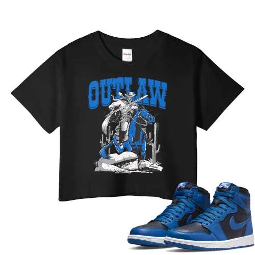 TeeVivo Crop Top Match Air Jordan 1 Retro High OG Dark Marina Blue Outlaw – Air Jordan 1 Crop Top, AJ1 Crop Top